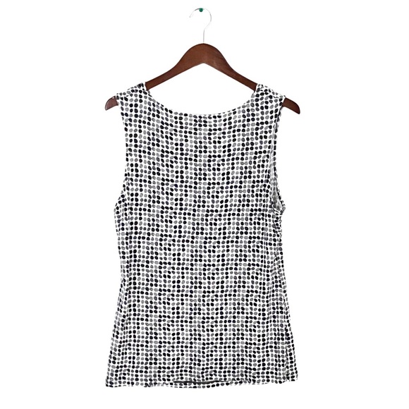 Banana Republic Dotted Cowl Neck Sleeveless Top GeoSpotted Jersey Tank Blouse XL - Picture 11 of 16